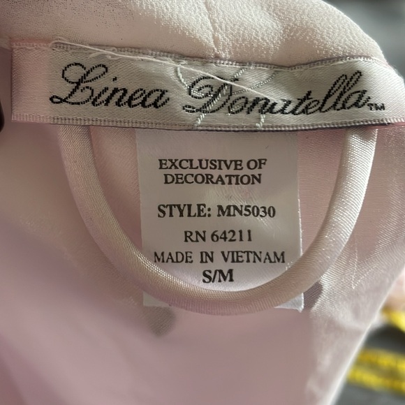 Vintage Linea Donatella pink Bridal Embroidered Pearl Robe Chemise Slip Set - Picture 14 of 14